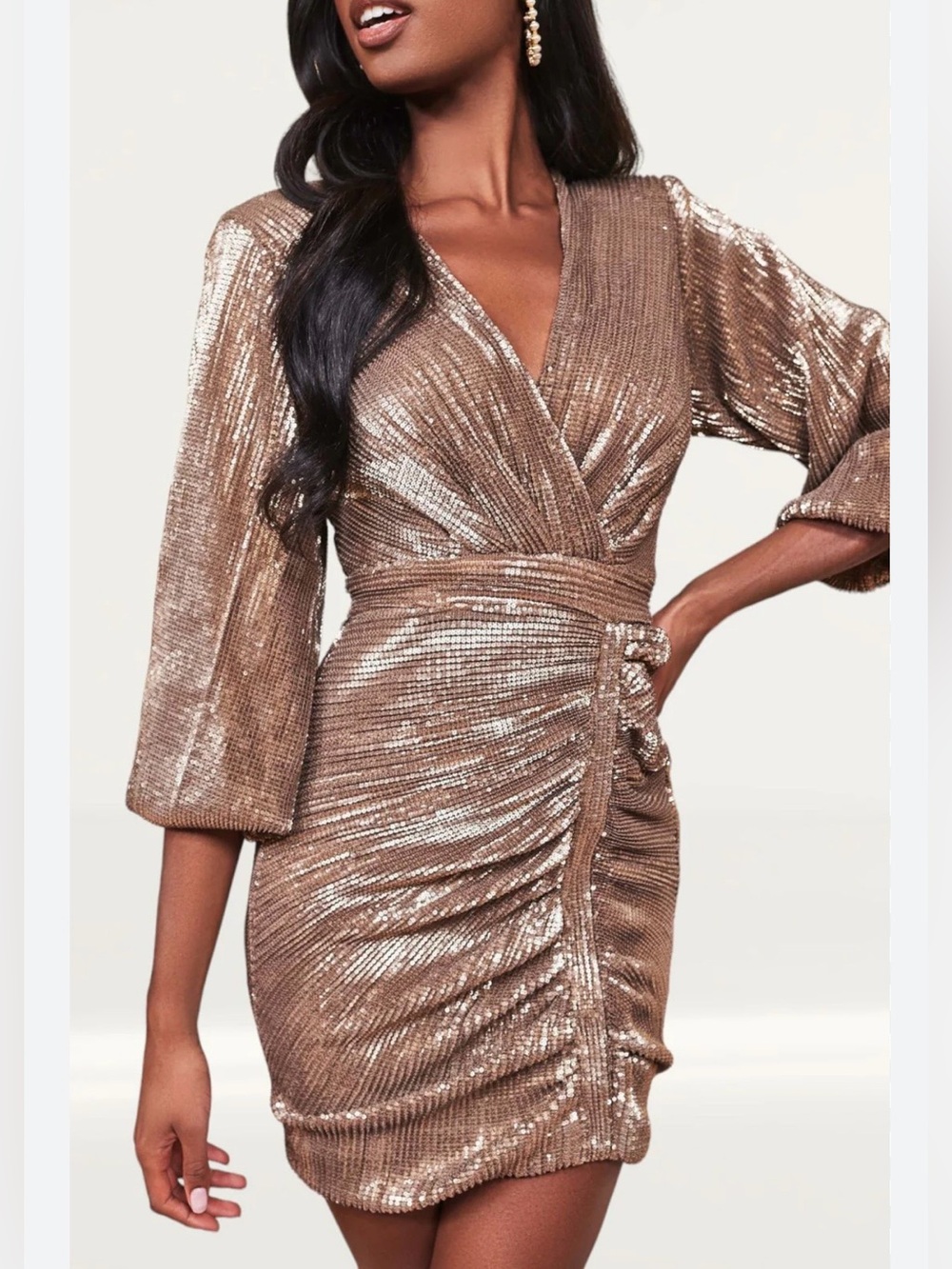 Gold sequin dress